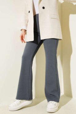 Alternative view of Spanish Flared Waistband Trousers Smoke