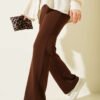 Spanish Flared Waistband Trousers Brown - immagine 2