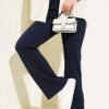 Spanish Flared Waistband Trousers Navy Blue