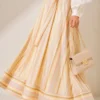 Striped Belted Skirt Yellow