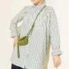 Striped Two-Piece Set with Cuffed Sleeves Khaki