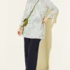 Striped Two-Piece Set with Cuffed Sleeves Khaki – Image 2