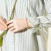 Striped Two-Piece Set with Cuffed Sleeves Khaki – Image 4