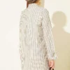 Striped Two-Piece Set with Cuffed Sleeves Brown – Image 3