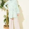 ⁦Striped Two-Piece Set with Cuffed Sleeves Green⁩ - الصورة ⁦2⁩