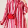 Striped Stand Collar Tunic Red - Image 3