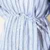 Striped Lace-Up Detail Shirt Blue - Afbeelding 4