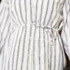 Striped Lace-Up Detail Shirt Black – Bild 4