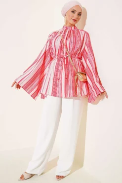 Vista alternativa de Striped Loose Tunic with Belt