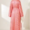 Striped Satin Long Tunic with Slit - Imagen 4