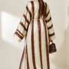 Striped Satin Long Tunic with Slit - Afbeelding 4