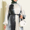 Jacquard Patterned Raglan Sleeve Dress Emerald - Imagen 2