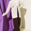 Textured Patterned Sweater Cardigan Beige - Afbeelding 2