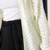 Textured Patterned Sweater Cardigan Ecru - Image 4
