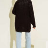 Textured Patterned Sweater Cardigan Brown – Bild 3