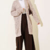 Textured Patterned Sweater Cardigan Mink – Bild 2