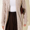 Textured Patterned Sweater Cardigan Mink – Bild 4