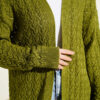 Textured Patterned Sweater Cardigan Green - الصورة 4