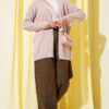 Textured Pattern Basic Knit Cardigan Powder Pink - Afbeelding 2