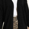 Textured Pattern Basic Knit Cardigan Black - Afbeelding 4