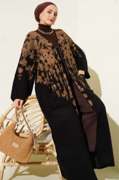 Alternative view of Textured Knit Long Cardigan Mink