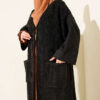 Textured Pocket Long Knit Cardigan Anthracite – Bild 2