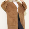 Textured Pocket Long Knit Cardigan Latte - immagine 2