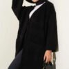 Textured Pocket Long Knit Cardigan Black – Image 2
