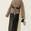 Textured Batwing Sleeve Knit Sweater Mink - الصورة 2