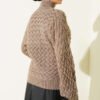 Textured Batwing Sleeve Knit Sweater Mink - الصورة 3