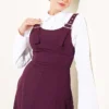Thick Strap Gabardine Dress Plum - immagine 2