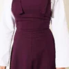 Thick Strap Gabardine Dress Plum - immagine 4
