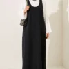 Thick Strap Tencel Dress Black – Bild 3