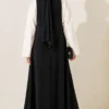 Thick Strap Tencel Dress Black – Bild 4