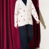 Heart Embroidered Knit Cardigan Beige - Imagen 2