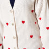 Heart Embroidered Knit Cardigan Beige - Imagen 4