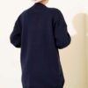 Heart Embroidered Knit Sweater Navy Blue - Imagen 3