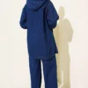 Hooded Zip-Up Denim Set Navy Blue - immagine 3