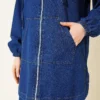 Hooded Zip-Up Denim Set Navy Blue - immagine 4