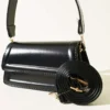 Magnetic Closure Handbag with Flap Black - Image 3