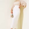 Closed Split Pencil Skirt White - Image 2