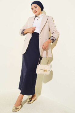 Alternative view of Closed Split Pencil Skirt Navy Blue