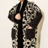 Quilted Textured Knit Cardigan with Pockets Black - Image 2