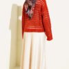 Square Openwork Knit Sweater Terracotta - Afbeelding 3
