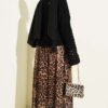 Square Openwork Knit Sweater Black - Imagen 3