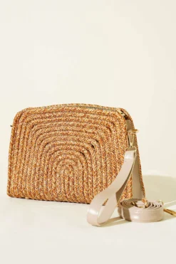 Square Woven Straw Bag Beige