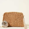 Square Woven Straw Bag Beige – Image 2