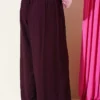 Square Belted Wide-Leg Trousers Plum – Image 3