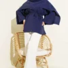 Removable Shawl Detail Modal Tunic Navy Blue – Bild 2