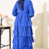 ⁦Tiered Dress with Belt⁩ - الصورة ⁦3⁩